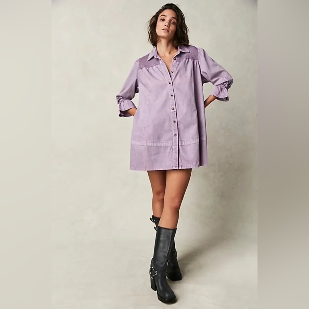 FREE PEOPLE 
Vanessa Denim Tunic By - Orchid Dust